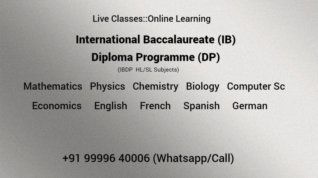 IB Diploma Tutors Tuition Coaching All Subject Online Class